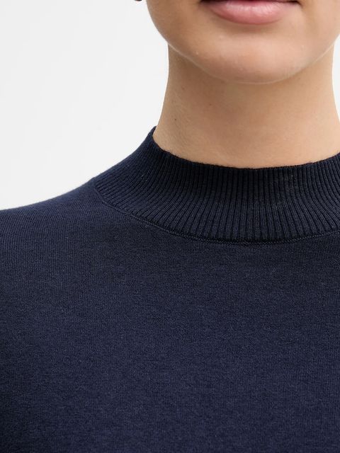 United Colors of Benetton sweter z dodatkiem wełny damski kolor granatowy lekki z półgolfem 1Y6SD2041