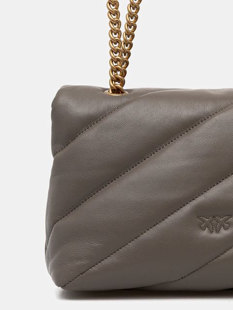 Pinko torebka skórzana kolor szary 100038 A0F2