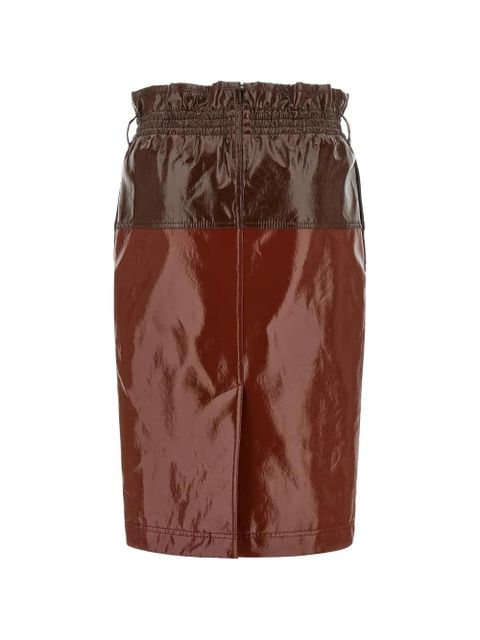 Saint Laurent colourblock paper-bag skirt - Brown - zdjęcie produktu nr 2