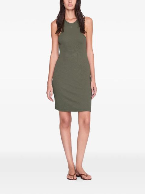 ANINE BING Cole logo-embroidered mini dress - Green - zdjęcie produktu nr 2