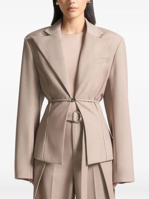 Manière De Voir wide-shoulder belted blazer - Neutrals - zdjęcie produktu nr 1
