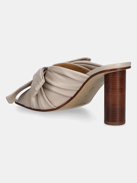 JW Anderson klapki skórzane damskie kolor beżowy na słupku SN0095 LA0161 190