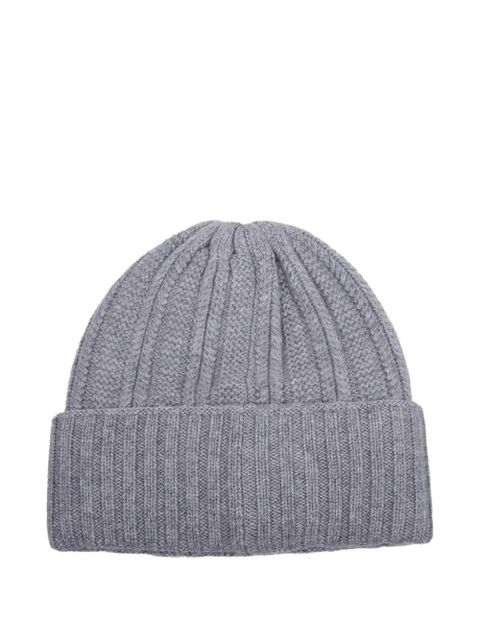 Max Mara ribbed logo-patch beanie hat - Grey - zdjęcie produktu nr 2