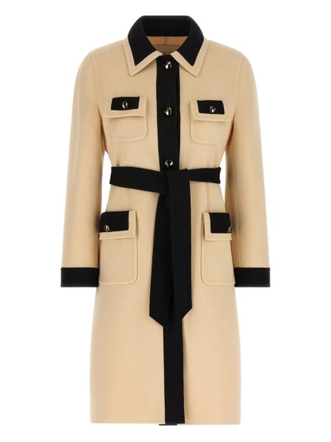 Valentino Garavani belted contrast-trim coat - Neutrals - zdjęcie produktu nr 1