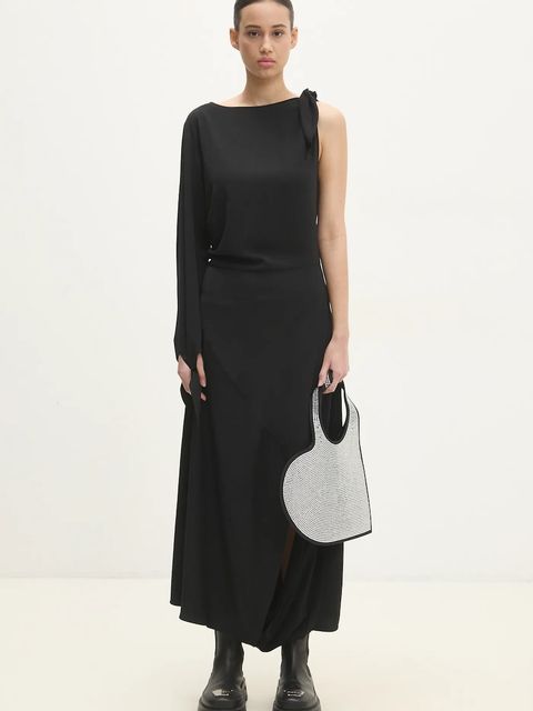 Samsoe Samsoe sukienka SAALBA kolor czarny maxi rozkloszowana F24400148