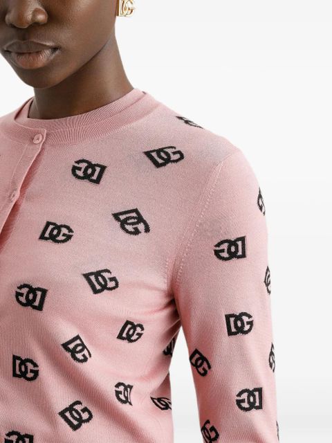 Dolce & Gabbana logo-print cardigan - Pink