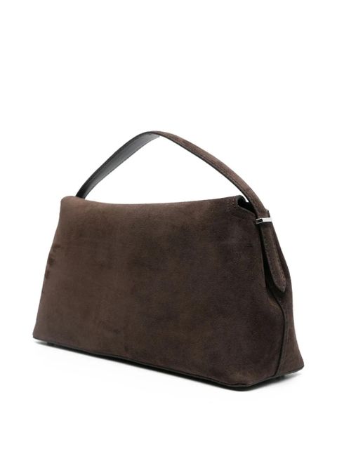 TOTEME T-lock suede top-handle shoulder bag - Brown