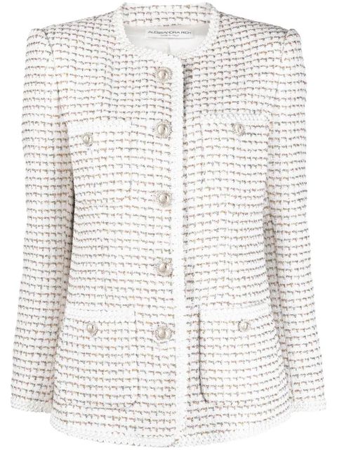 Alessandra Rich round-neck buttoned jacket - White - zdjęcie produktu nr 1