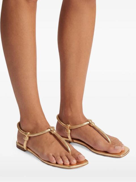 Gianvito Rossi knotted flat sandals - Gold