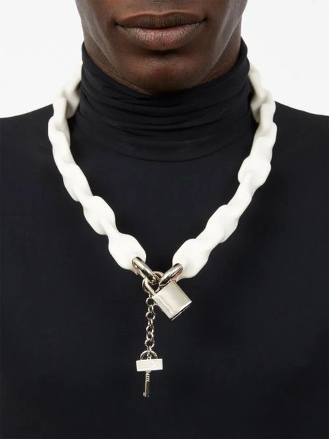 MM6 Maison Margiela padlock chain-link necklace - White