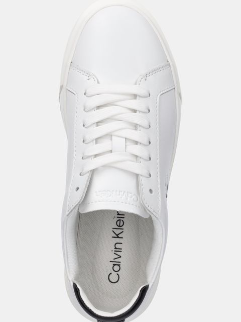 Calvin Klein sneakersy BASKET LACE UP LTH ML damskie kolor biały YW0YW01945
