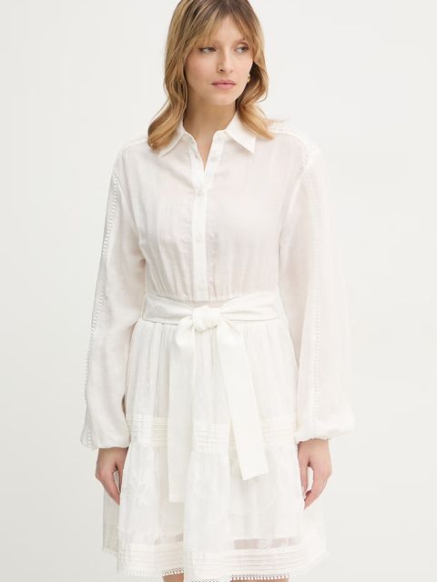 Silvian Heach sukienka z dodatkiem lnu FALEN - zdjęcie produktu nr 1