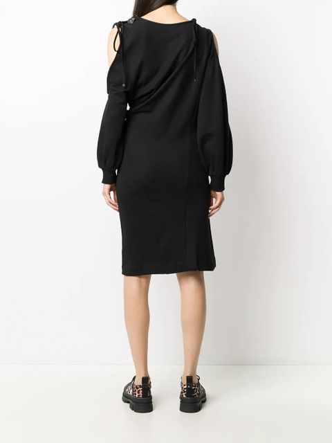 Diesel twist-draped cold-shoulder dress - Black