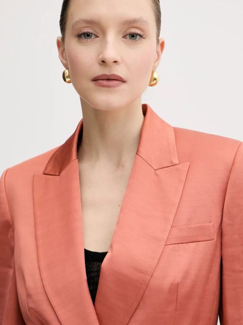 Pinko marynarka kolor pomarańczowy dwurzędowa gładka 104677 A2DF