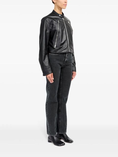 MM6 Maison Margiela leather jacket - Black