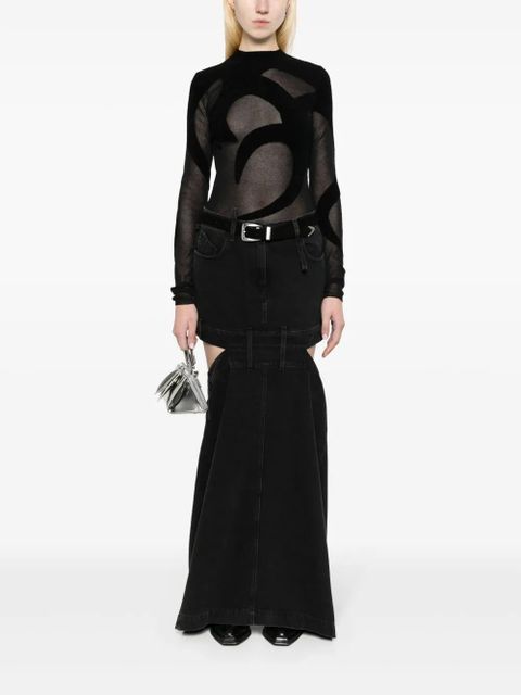 The Attico midi denim skirt - Black - zdjęcie produktu nr 2