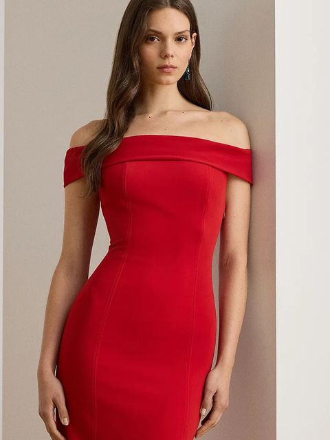 Lauren Ralph Lauren sukienka kolor czerwony maxi dopasowana 253982109