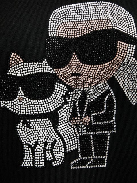 Karl Lagerfeld bluza IKON damska kolor czarny z nadrukiem A3W20069