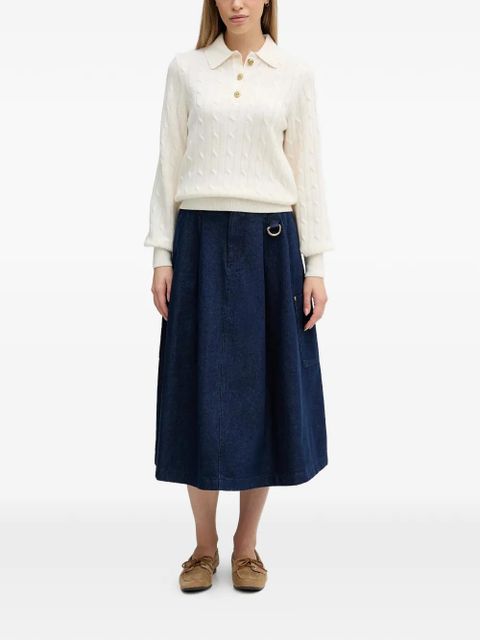 Barbour Evie cable-knit button polo top - Neutrals - zdjęcie produktu nr 2