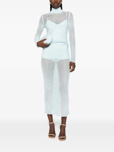 Simkhai openwork turtleneck sweater - Blue - zdjęcie produktu nr 2