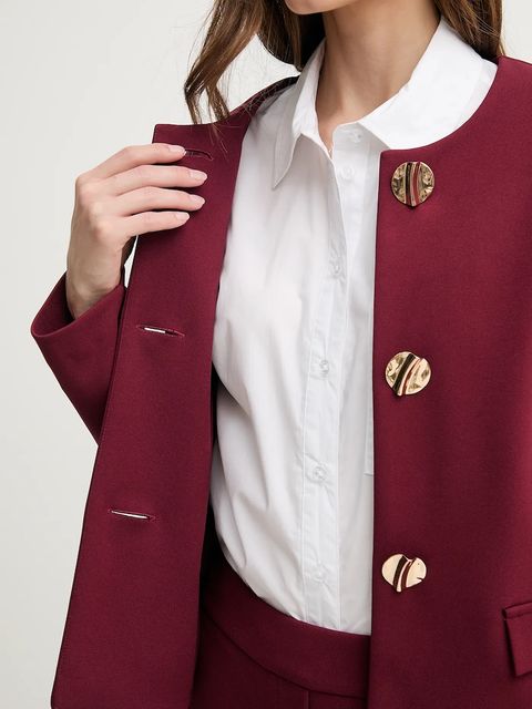 Joseph Ribkoff marynarka kolor bordowy jednorzędowa gładka 253071