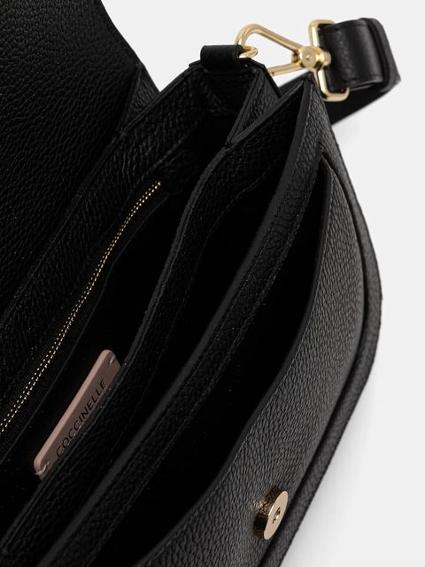 Coccinelle torebka skórzana COCCINELLE C-ME kolor czarny E1.SSL.12.03.01