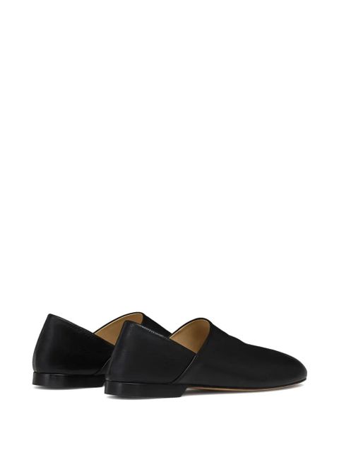 LEMAIRE folding-heel leather slippers - Black