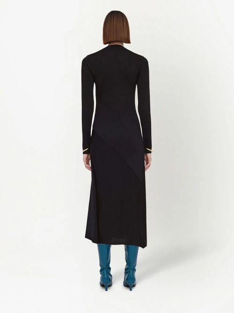 Jil Sander scoop-neck virgin wool midi dress - Black