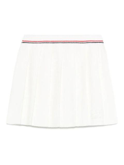 Miu Miu cotton-blend pleated skirt - White - zdjęcie produktu nr 1