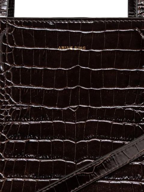 ANINE BING Embossed strap tote bag - Brown