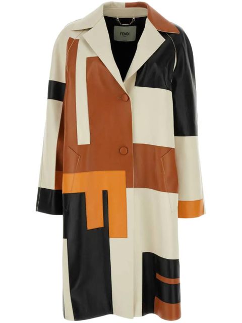 FENDI geometric-print overcoat - Neutrals - zdjęcie produktu nr 1