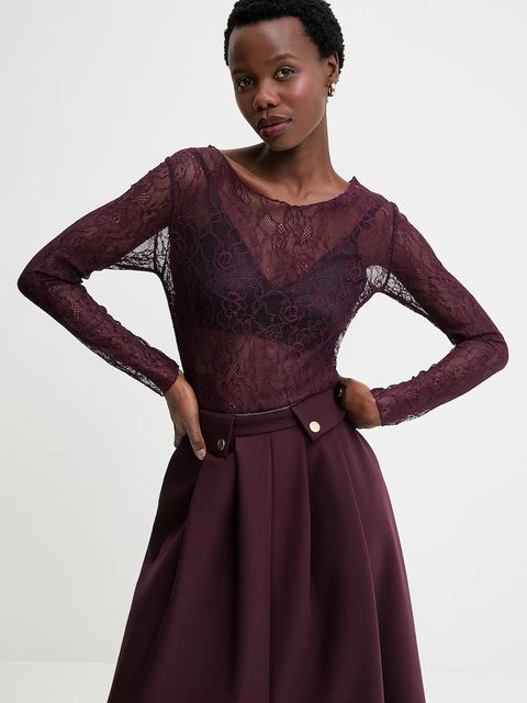 Answear.LAB bluzka damska kolor bordowy