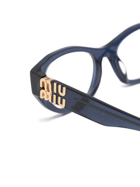 Miu Miu Eyewear logo-plaque glasses - Blue - zdjęcie produktu nr 2