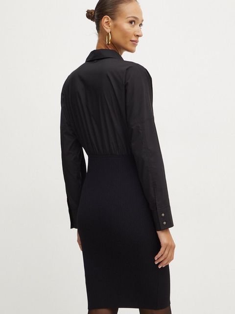 Liu Jo sukienka kolor czarny mini oversize WF4073 MA05P