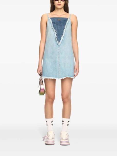 Off-White frayed denim mini dress - Blue - zdjęcie produktu nr 2