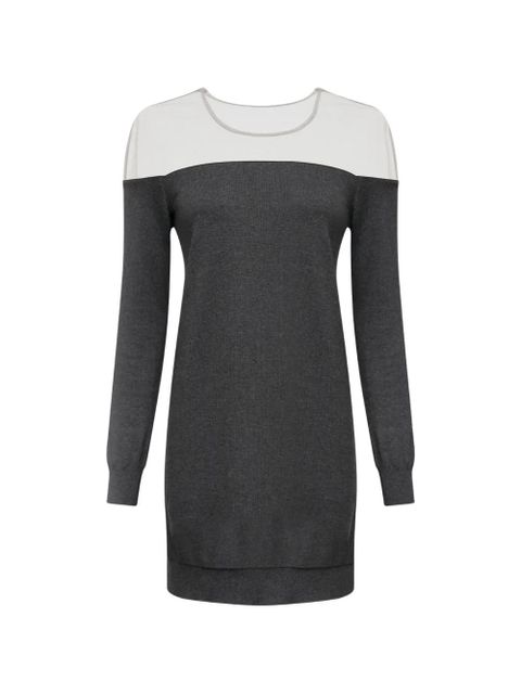 MM6 Maison Margiela long-sleeve mini cotton dress - Grey - zdjęcie produktu nr 1