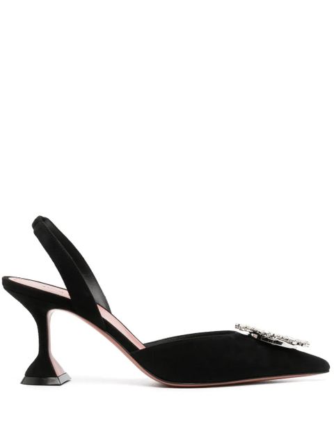 Amina Muaddi Begum 85mm embellished slingback pumps - Black - zdjęcie produktu nr 1