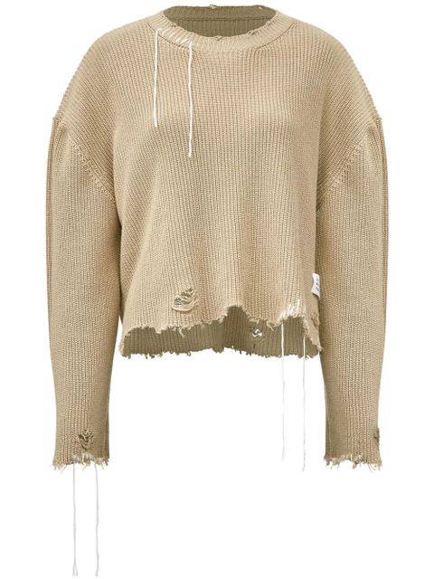 MM6 Maison Margiela crew-neck cotton jumper - Neutrals - zdjęcie produktu nr 1