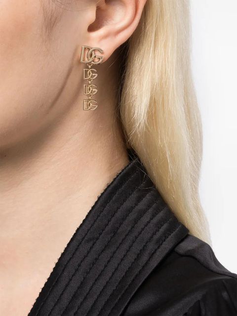 Dolce & Gabbana logo-plaque polished-finish earring - Gold