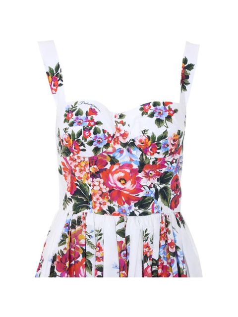 Dolce & Gabbana heart-neck floral dress - White