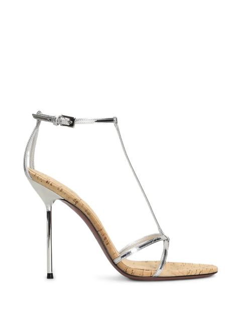 Paris Texas Lidia metallic-effect t-bar sandals - Silver - zdjęcie produktu nr 1