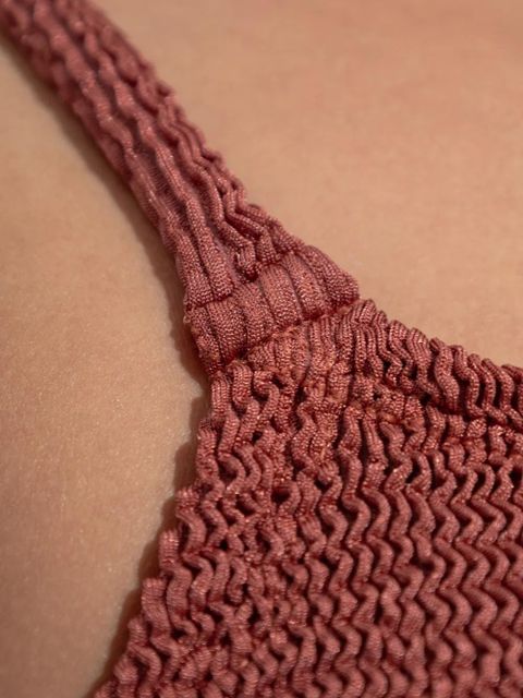 Hunza G metallic crinkle swimsuit - Red