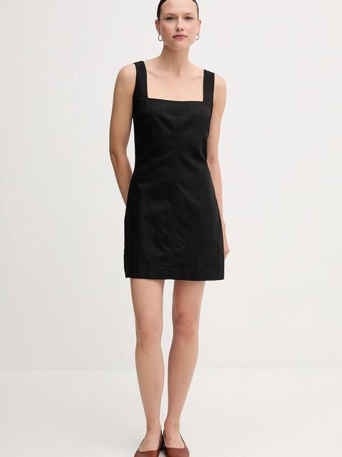 Calvin Klein Jeans sukienka z domieszką lnu - zdjęcie produktu nr 2