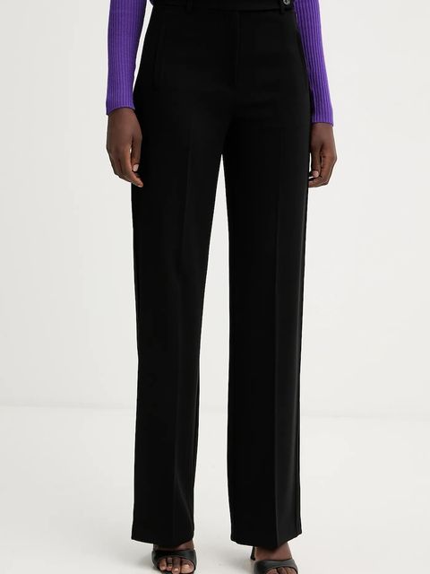 Pinko spodnie damskie kolor czarny proste high waist 106145 A304 - zdjęcie produktu nr 1