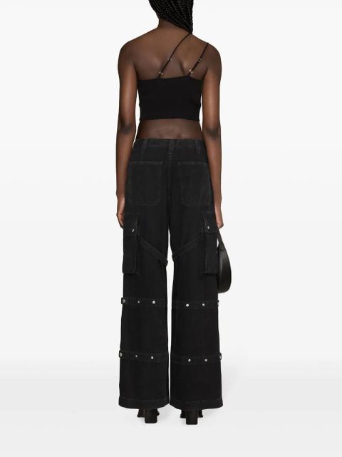 AMIRI logo-plaque ribbed-knit top - Black