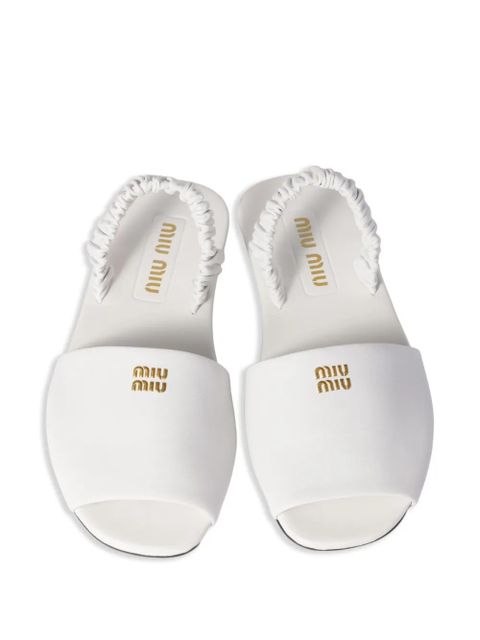 Miu Miu Ruches slingback sandals - White