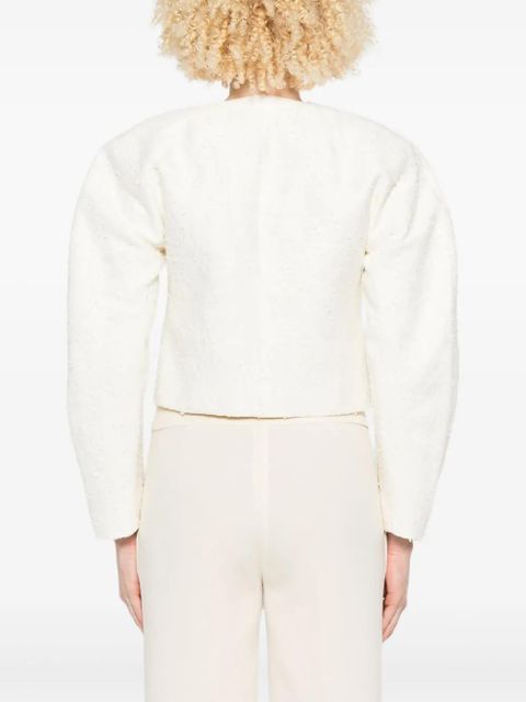 Jacquemus cropped tweed jacket - White - zdjęcie produktu nr 2