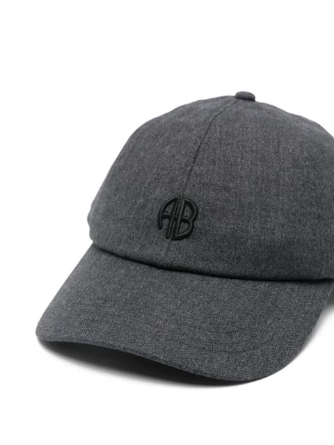 ANINE BING monogram-embroidered baseball cap - Grey