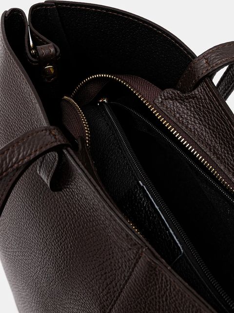 Answear.LAB torebka skórzana kolor brązowy