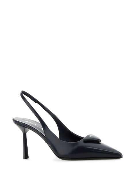 Prada 75mm triangle-logo slingback pumps - Blue - zdjęcie produktu nr 2